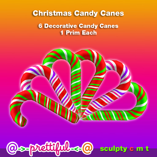 @~>~ PrettiFuL ~<~@ Christmas Decor 6 Candy Canes