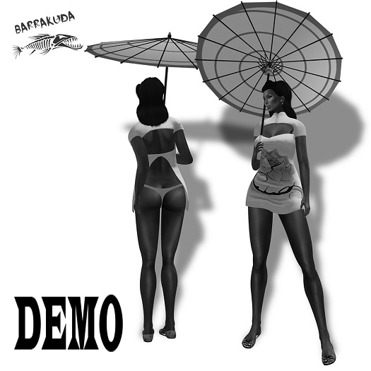 Mini Dress Open Back Mesh  "Geisha" Asian DEMO