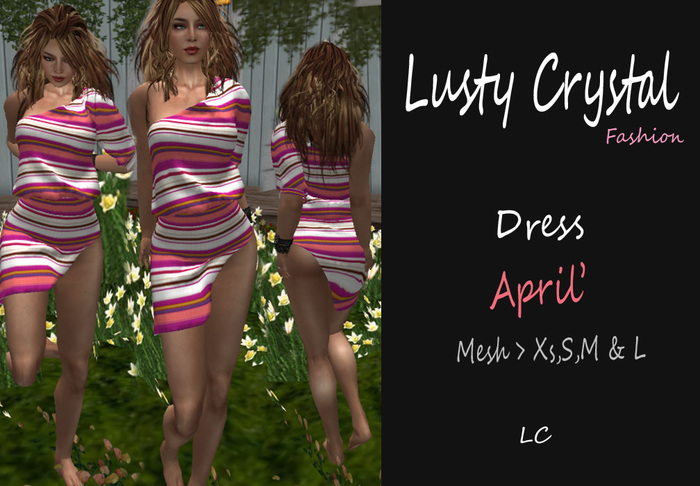 LC April Dress Stripes pinks BOXED