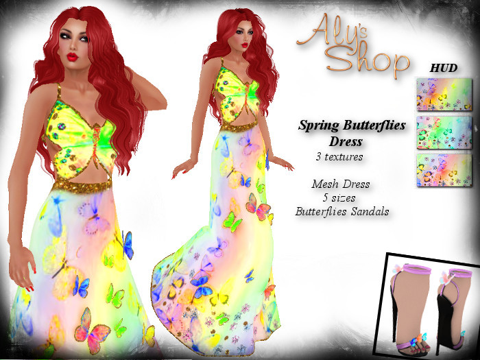 *Aly's Shop* Spring Butterflies Dress and Shoes