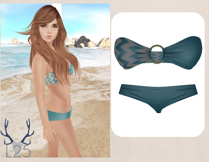 Bandeau Bikini (Coral)