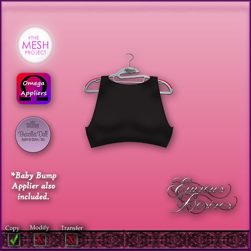 *E.D.* Black Tank (Sheer Version Included)
