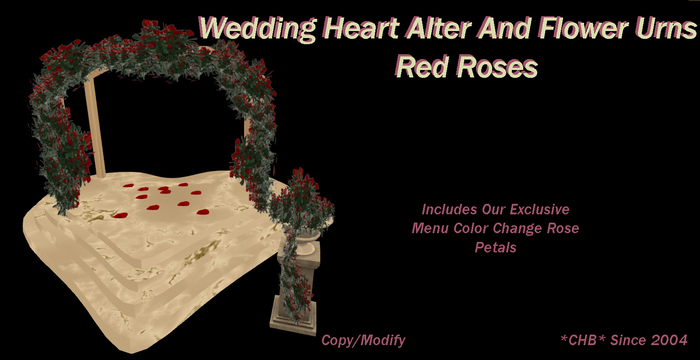 Wedding Heart Alter & Urn *CHB* Red Roses