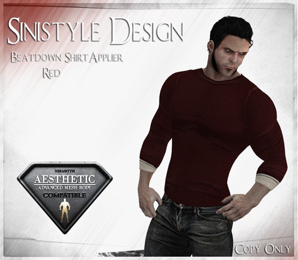 SiniStyle [AESTHETIC - Applier] Beatdown Shirt Red