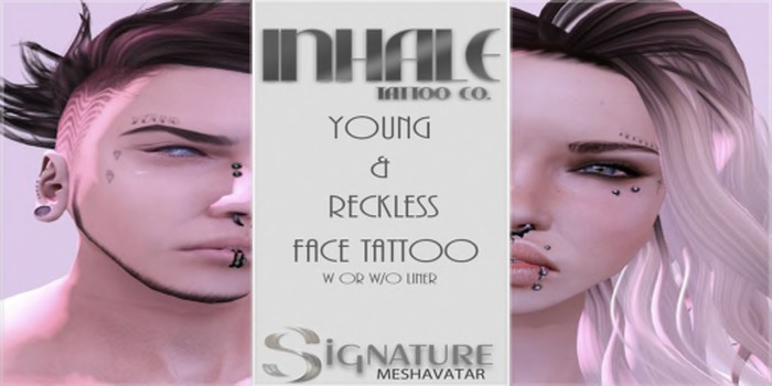 .Inhale.Young & Reckless Face Tattoo {Wear}