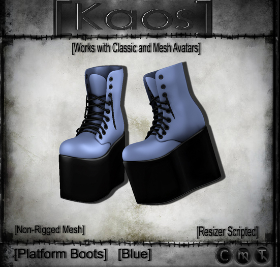[Kaos] Platform Boots - Blue
