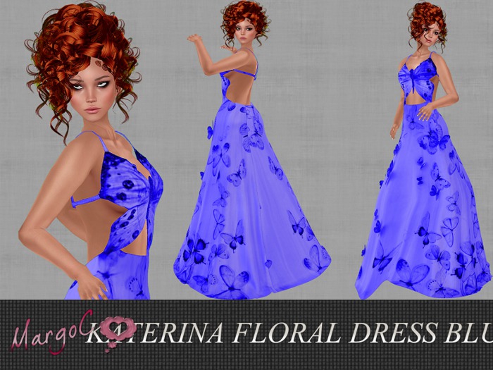 DEMO KATERINA FLORAL DRESS BLUE- MargoC