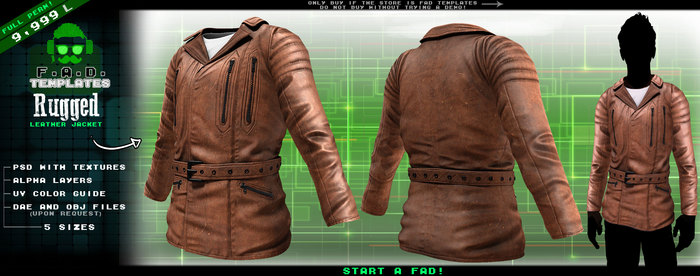 F.A.D. // Men's Rugged Leather Jacket Template *Semi Exclusive!*