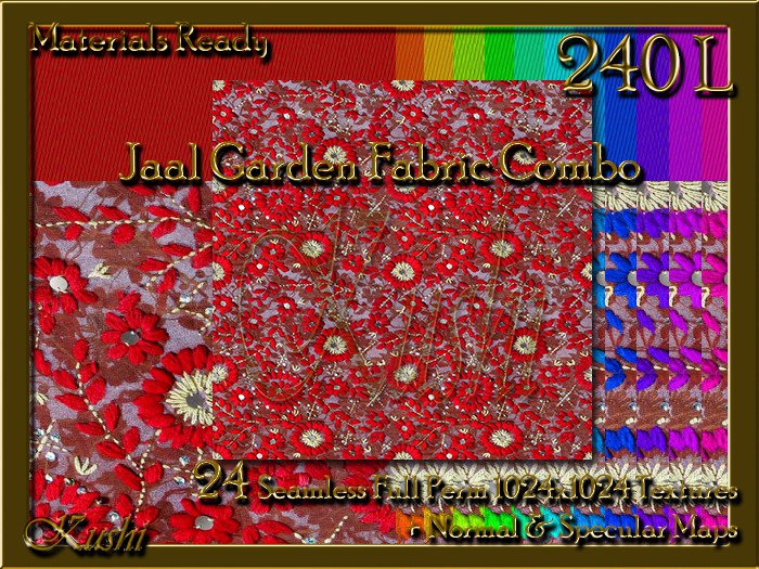 Jaal Garden Fabric Combo Seamless Textures Materials Ready Full Perms 1024x1024