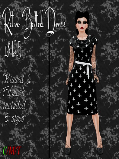 SC Retro Belted Dress - Unholy