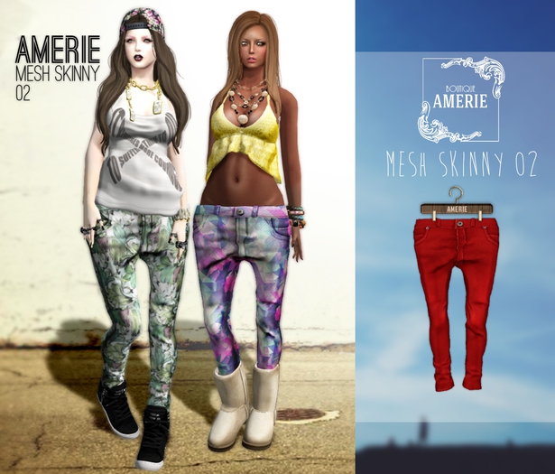 AMERIE - Mesh Skinny 02(Red)