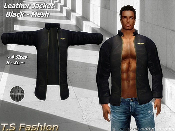 Leather Jacket Black - Mesh