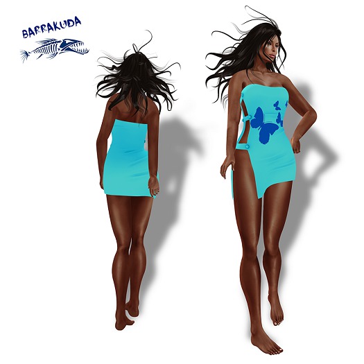 Mini Dress V6 LIGHT BLUE Butterflies