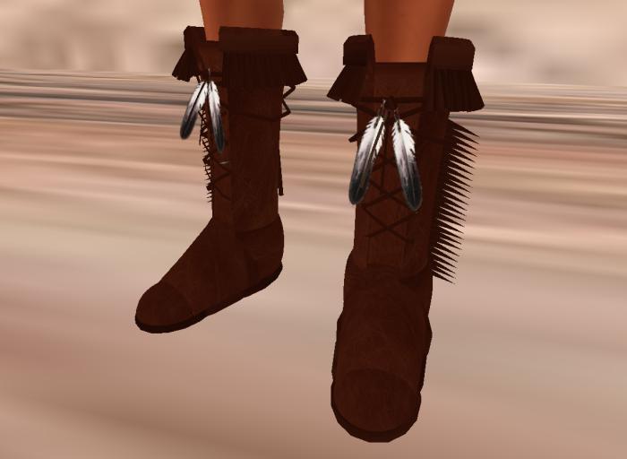 Moccasin Boots  "Child"- Algon_L Fringed_ RZ 4/14