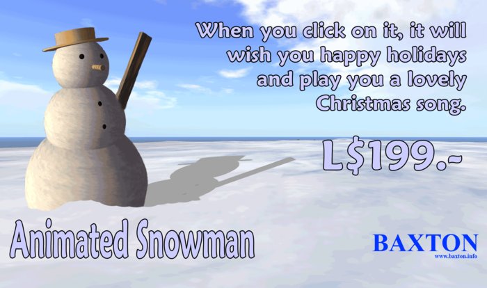 Full Permission Baxton Snowman Animated