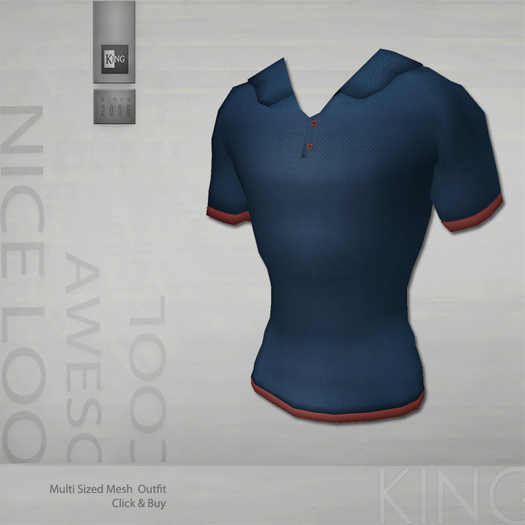King For Men Outfit : Blue Polo Shirt