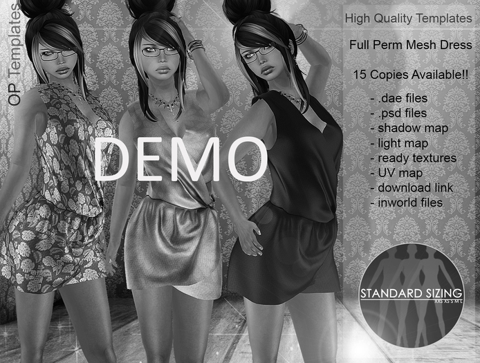 DEMO Mesh Bianca Dress   -  Full Perm *OP TEMPLATES* 022 Semi Exclusive ONLY '"14"" Left