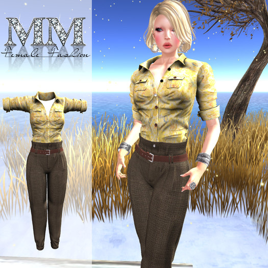 M&M-3 EVELYN SHIRT AND PANT MESH