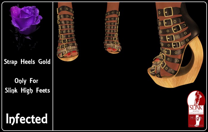 >>inFECTed<< - Strap Heels Gold