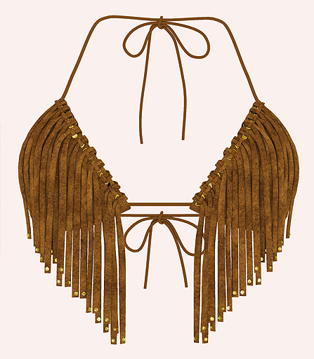Prim & Pixel Suede Fringe Halter DEMOS