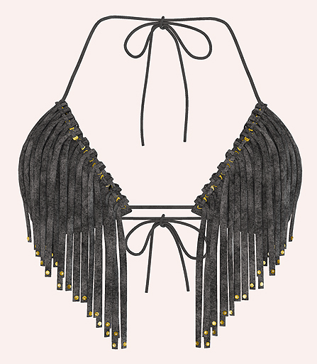 Prim & Pixel Suede Fringe Halter DEMOS