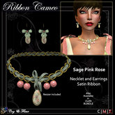 C&F Ribbon Cameo Jewelry Set - Sage Pink