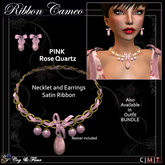C&F Ribbon Cameo Jewelry Set - Pink Rose Quartz