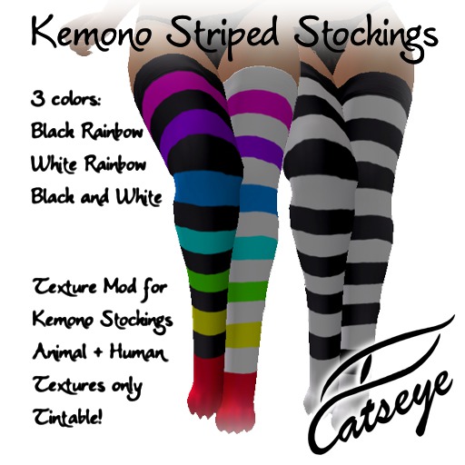 Catseye Striped Textures for Kemono Stockings