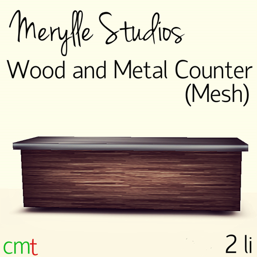 [Merylle Studios] ~ Simple Wood and Metal Counter (boxed)