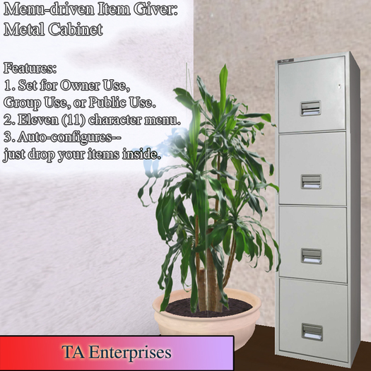 <TA>Menu-driven Item Giver: Metal Cabinet (No Trans)