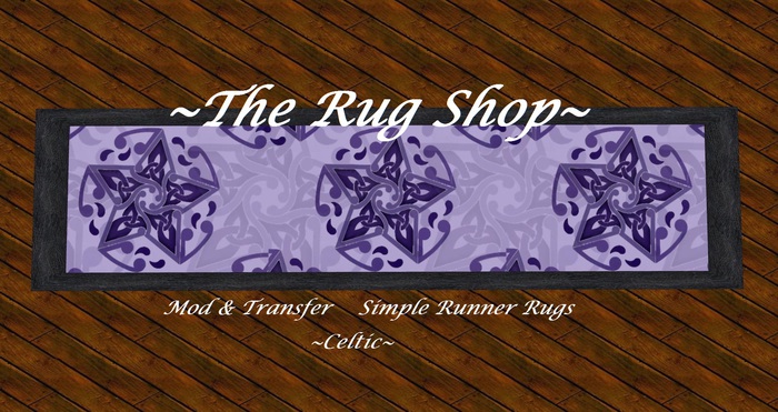 Runner Rug Celtic stars purples [ 10x 2.5 runner rug with border] The Rug Shop