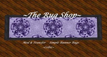 Runner Rug Celtic stars purples [ 10x 2.5 runner rug with border] The Rug Shop