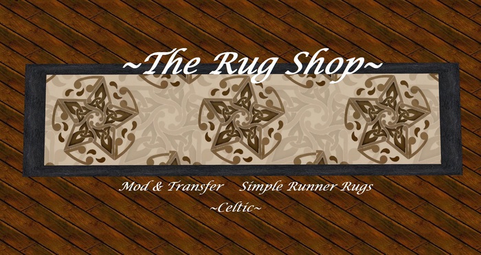 Runner Rug Celtic stars Tans [ 10x 2.5 runner rug with border] The Rug Shop