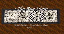 Runner Rug Celtic round knott silver & black [ 10x 2.5 runner rug with border] The Rug Shop