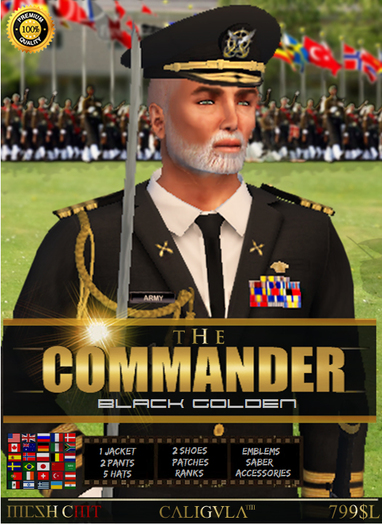 CA THE COMMANDER GENTS BLACK GOLDEN