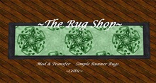 Runner Rug Celtic stars vivid greens [ 10x 2.5 runner rug with border] The Rug Shop