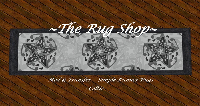 Runner Rug Celtic stars greys [ 10x 2.5 runner rug with border] The Rug Shop