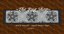 Runner Rug Celtic stars greys [ 10x 2.5 runner rug with border] The Rug Shop