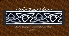 Runner Rug Celtic trintiy knott silver [ 10x 2.5 runner rug with border] The Rug Shop