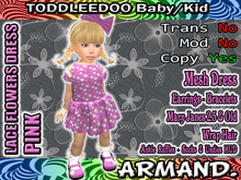 --ARMAND-- LACE FLOWERS DRESS - PINK