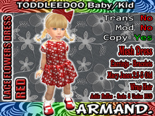 --ARMAND-- LACE FLOWERS DRESS - RED