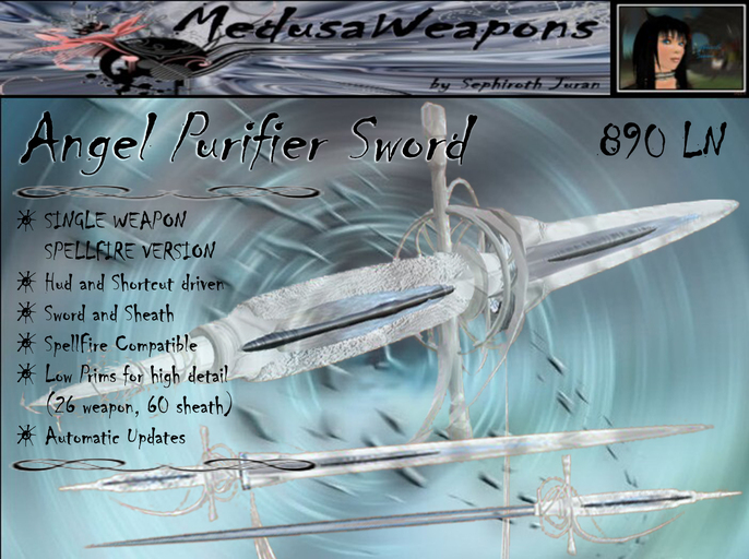 ~ Medusa Weapons ~ Angel Purifier Singl Sword SpellFire (Boxed)