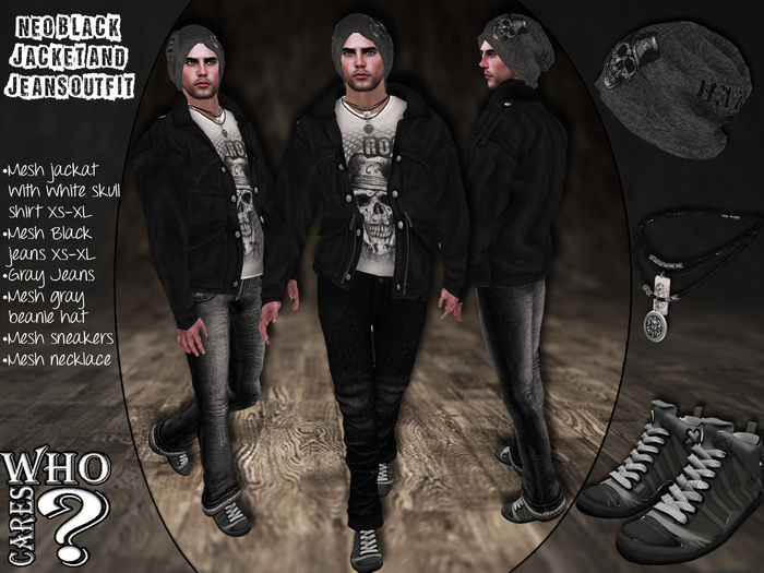 ?? Who Cares ?? Neo Black jacket and jeans outfit