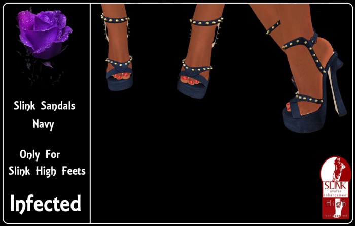 >>inFECTed<< - Slink sandals navy boxed
