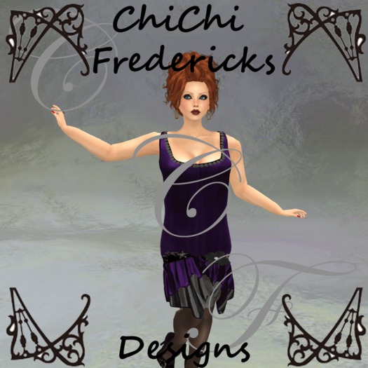 Purple Ruffle Flapper Dress