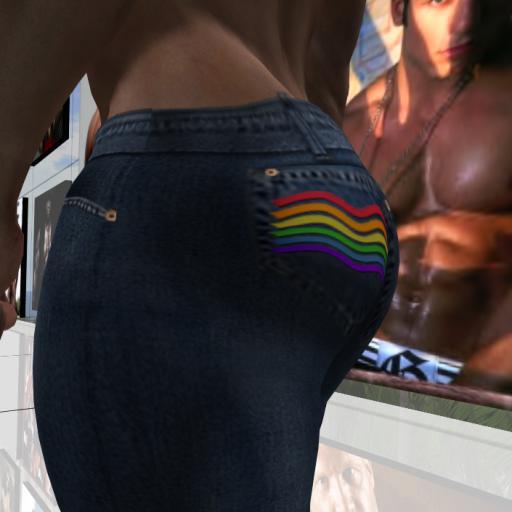 JTC JEANS BLUE RAINBOW POCKET -[BOX] AESTHETIC