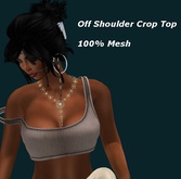 Off Shoulder Crop Top - Beige (Mesh)