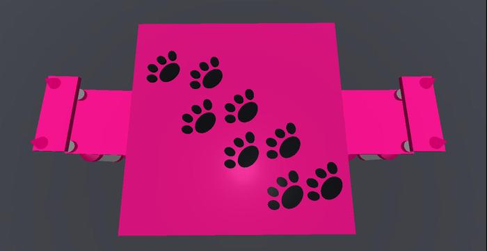CRAYON TABLE pink paw prints