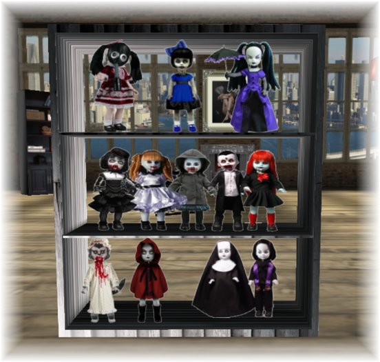 Gothic Horror Dolls  Collection Shelf