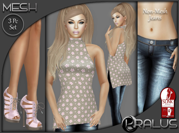 ::KRALUS:: Part Mesh : Mi : Pink Floral 